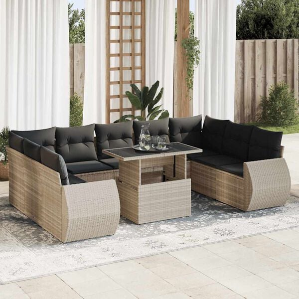 vidaXL Garden Sofa Set Light grey