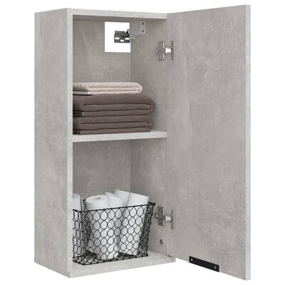 vidaXL Wall-mounted Bathroom Cabinet Concrete Gray 12.6"x7.9"x26.4"