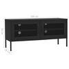 vidaXL TV Cabinet Black Steel 41.3 x 13.8 x 19.7 in Levelers