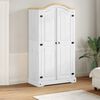 vidaXL Wardrobe White Solid Pine Wood, Engineered Wood, Metal