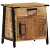 vidaXL Bedside Cabinet Natural wood and black Solid mango wood and iron