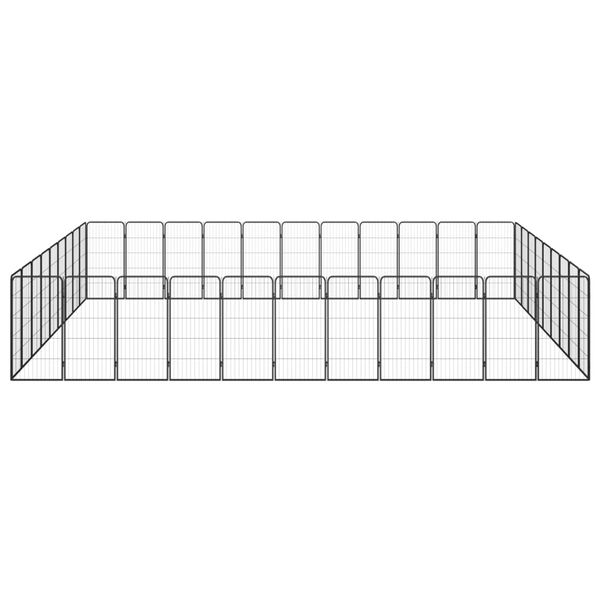 vidaXL Dog Playpen Black Powder-coated steel Large Expandable