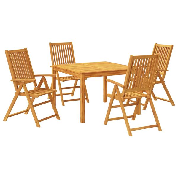 vidaXL Garden Dining Set Brown Solid Acacia Wood Medium Foldable