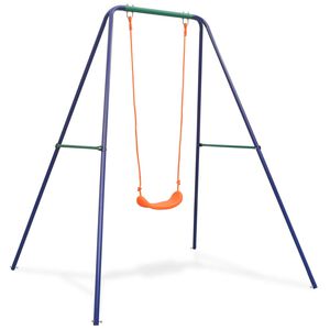 vidaXL Single Swing Blue, Green, Orange Steel and Plastic Single Durable