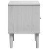 vidaXL Bedside Cabinet White Solid pine wood, engineered wood, poly rattan
