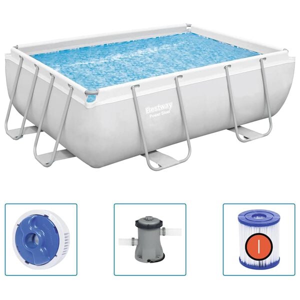 Bestway Swimming Pool White PVC and 3-ply polyester Large