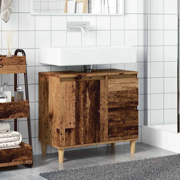 vidaXL Sink Cabinet Old wood Engineered wood Medium