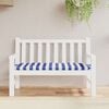 vidaXL Garden Bench Cushion Blue and White Polyester 47.2 x 19.7 x 2.8 in