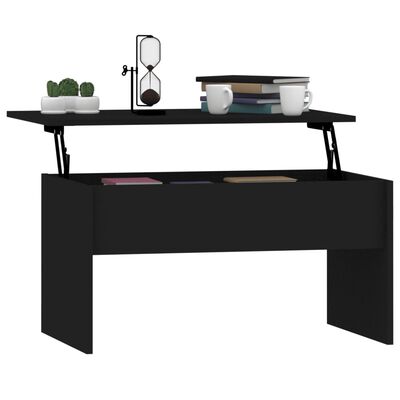vidaXL Coffee Table Black 31.5"x19.9"x16.3" Engineered Wood