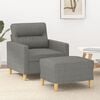 vidaXL Sofa Chair With Footstool Dark Grey