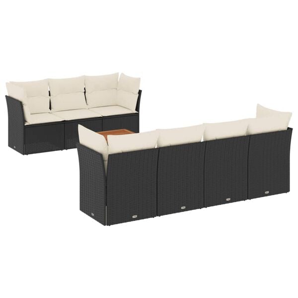 vidaXL Garden Sofa Set Black