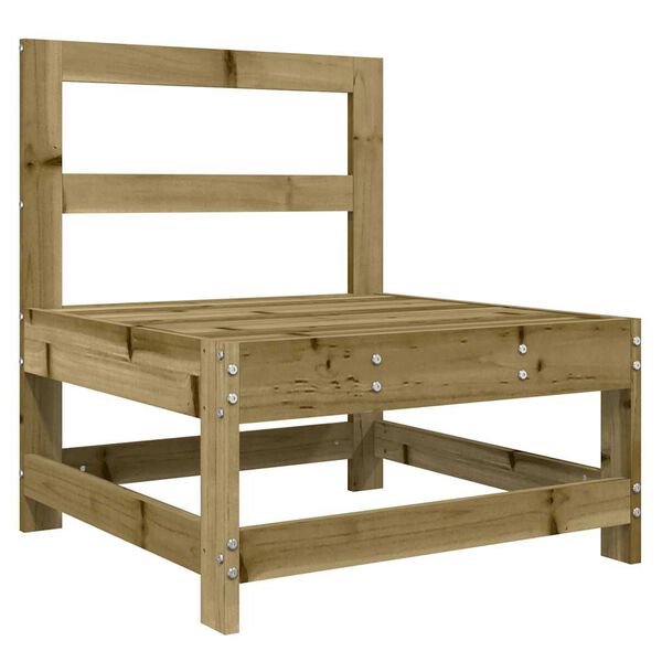 vidaXL Middle Sofa Pine Solid Pine Wood, Oxford Fabric Standard Size