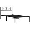 vidaXL Metal Bed Frame Black Steel Twin Single Bed Frame Rectangular