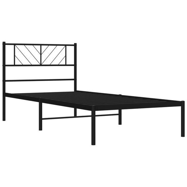 vidaXL Metal Bed Frame Black Steel Twin Single Bed Frame Rectangular