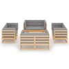 vidaXL Garden Lounge Set Gray Solid Pinewood Medium Modular