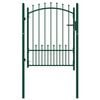 vidaXL Fence Gate with Spikes Steel 39.4x49.2" Green