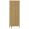vidaXL Bookcase Brown Solid pine wood, metal Tall Bookcase Rectangular