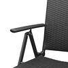vidaXL Dining Set Black PE Rattan 5 Piece Setup Adjustable Armrests