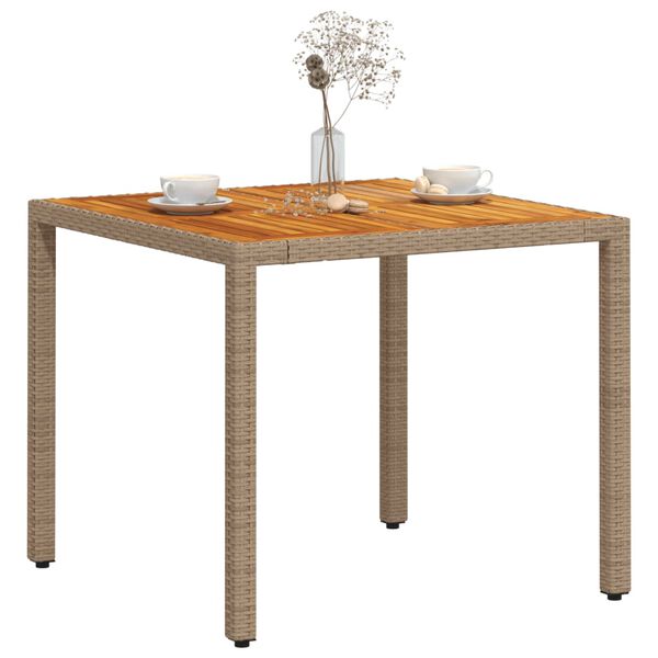 vidaXL Garden Table Beige and Brown