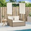 vidaXL Double Sun Lounger Beige and Cream