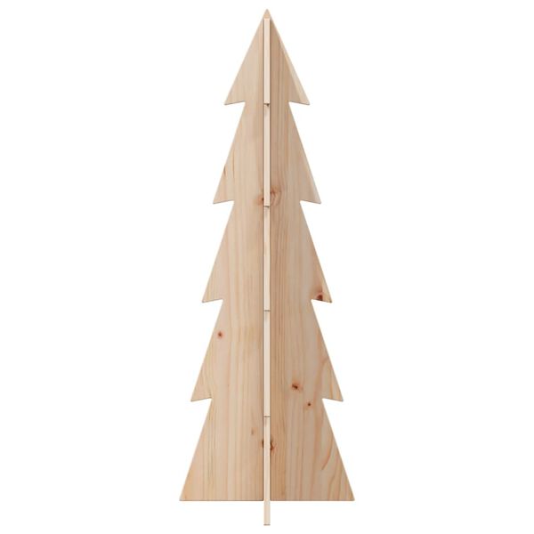 vidaXL Wooden Christmas Tree Natural Wood Solid Pine Wood Small
