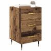 vidaXL Bedside Cabinet with Drawer Old Wood 15.75 x 15.75 x 25.98 in