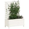 vidaXL Patio Planter with Rack White 31.1x15.6x44.9" Solid Wood Pine