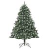 vidaXL Christmas Tree Green and white PVC, steel 82.7 in