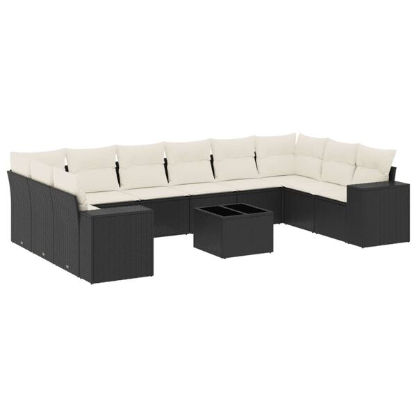 vidaXL Garden Sofa Set Black