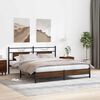 vidaXL Bed Frame Brown Oak Steel, Engineered Wood Super King Bed Frame