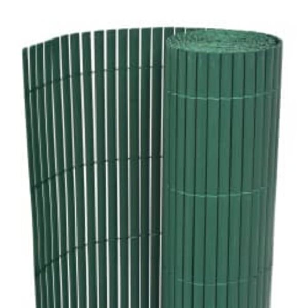vidaXL Double-Sided Patio Fence 43.3x196.9" Green