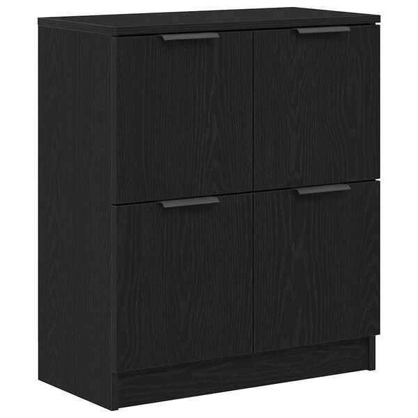 vidaXL Sideboard Black Oak 23.62 x 11.81 x 27.56 in Engineered Wood