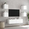 vidaXL TV Wall Unit White Engineered wood Large Rectangular Modern