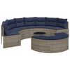 vidaXL Patio Sofa Set Grey and Navy Blue
