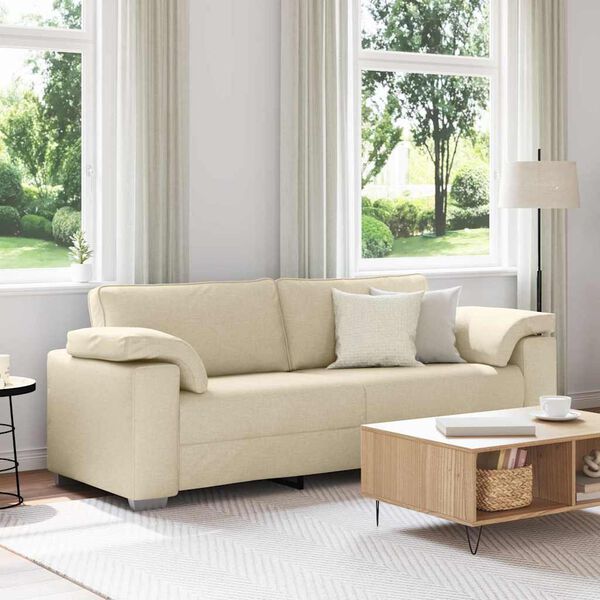 vidaXL Sofa Cream 86.22 x 30.31 x 32.28 in Fabric