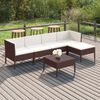vidaXL Garden Lounge Set Brown, Cream White