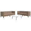 vidaXL 2 Piece Chesterfield Sofa Set Cappuccino Faux Leather