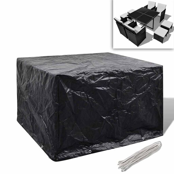 vidaXL Garden Furniture Cover Black Polyethylene 44.5 x 44.5 x 28.7 in