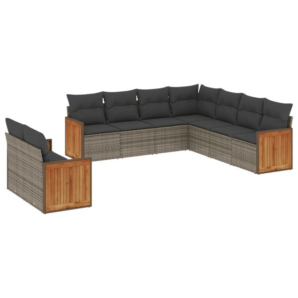 vidaXL Garden Sofa Set Grey, Dark Grey