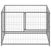 vidaXL Dog Kennel Silver Steel Medium Durable Dog Kennel Square