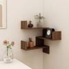 vidaXL Wall Corner Shelf Brown oak Engineered wood Medium Wall mounting