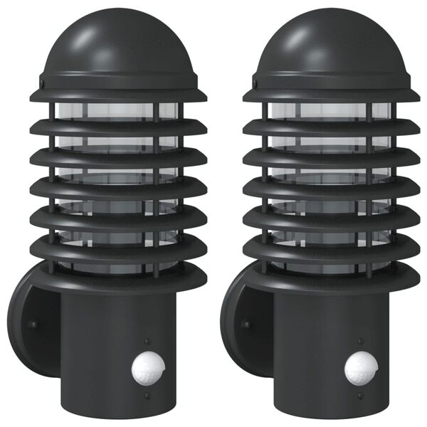 vidaXL Outdoor Wall Light Set of 2 Black