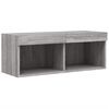 vidaXL TV Wall Unit Grey sonoma Engineered wood, glass Large