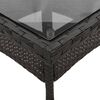 vidaXL Garden Table Black Poly Rattan, tempered glass, powder-coated steel