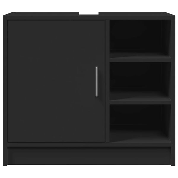 vidaXL Sink Cabinet Black Engineered wood Medium Sink Cabinet