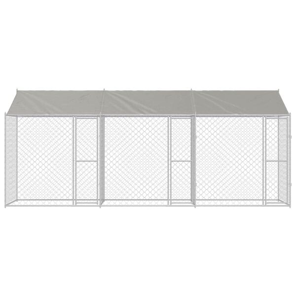 vidaXL Dog Cage Silver 600 x 200 x 256 cm Galvanised Steel