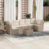 vidaXL Garden Sofa Set Beige PE Rattan Compact to Large Modular Set