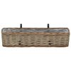 vidaXL Balcony Planter Set of 2 Brown Wicker 23.6 in Hanging mounting