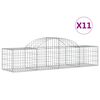 vidaXL Gabion Basket Set of 11 Silver Galvanized iron Large Durable