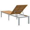 vidaXL Sun lounger Reclining Gray 200 x 55 x 35cm Solid Acacia wood